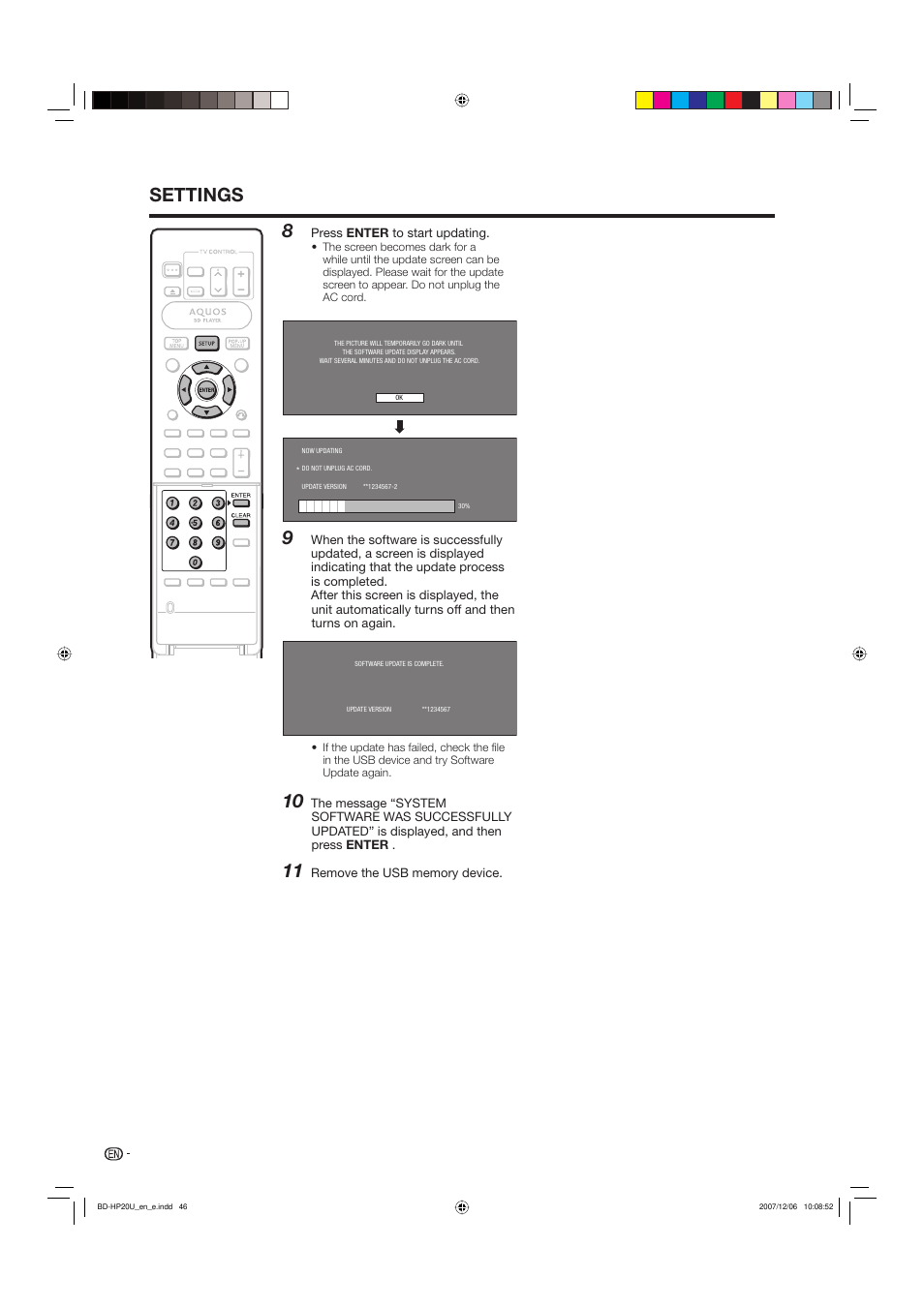 Settings | Sharp BD-HP20U User Manual | Page 48 / 58