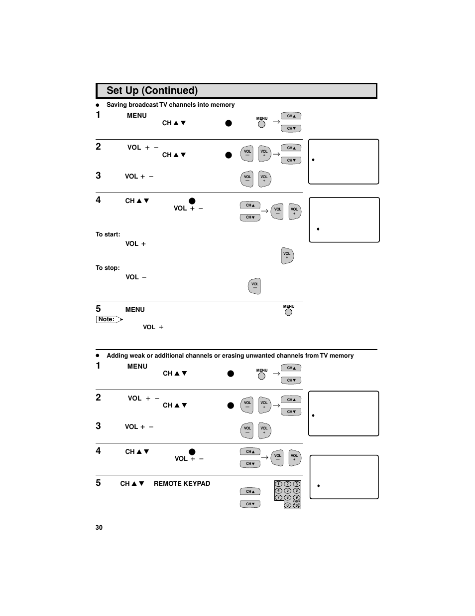 Set up (continued) | Sharp 27F541 User Manual | Page 30 / 46