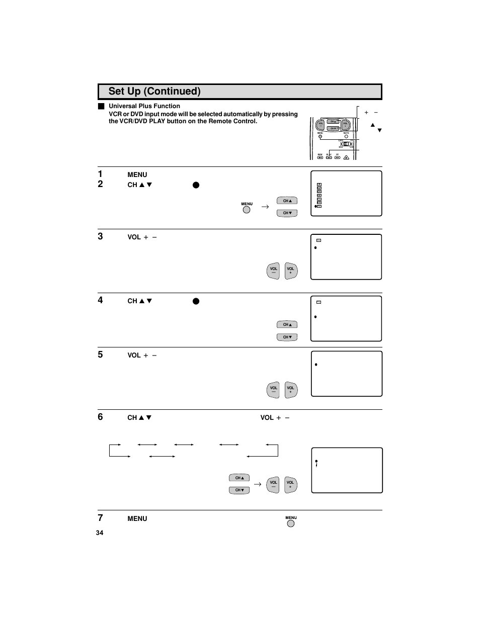 Set up (continued) | Sharp 27F541 User Manual | Page 34 / 46