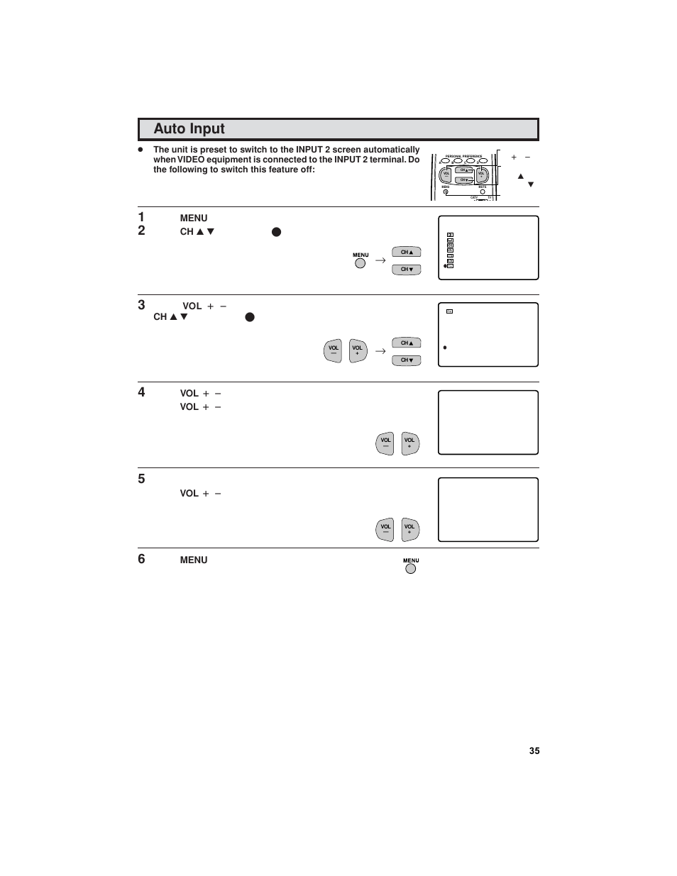 Auto input | Sharp 27F541 User Manual | Page 35 / 46