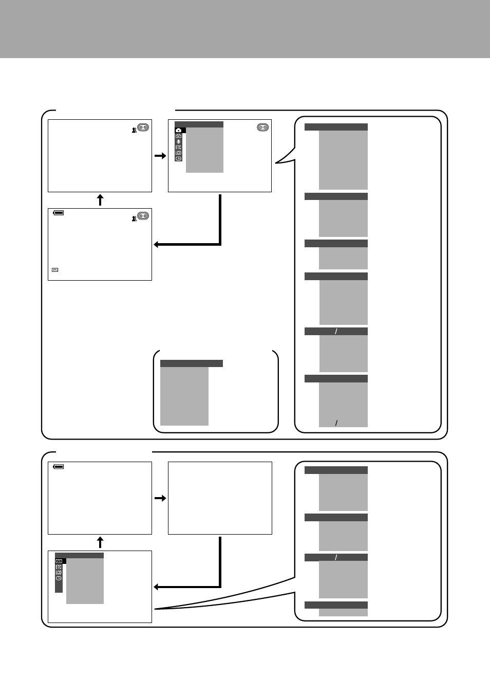 Affichages sur écran en français, On-screen displays in other language | Sharp VL-WD450U User Manual | Page 118 / 120
