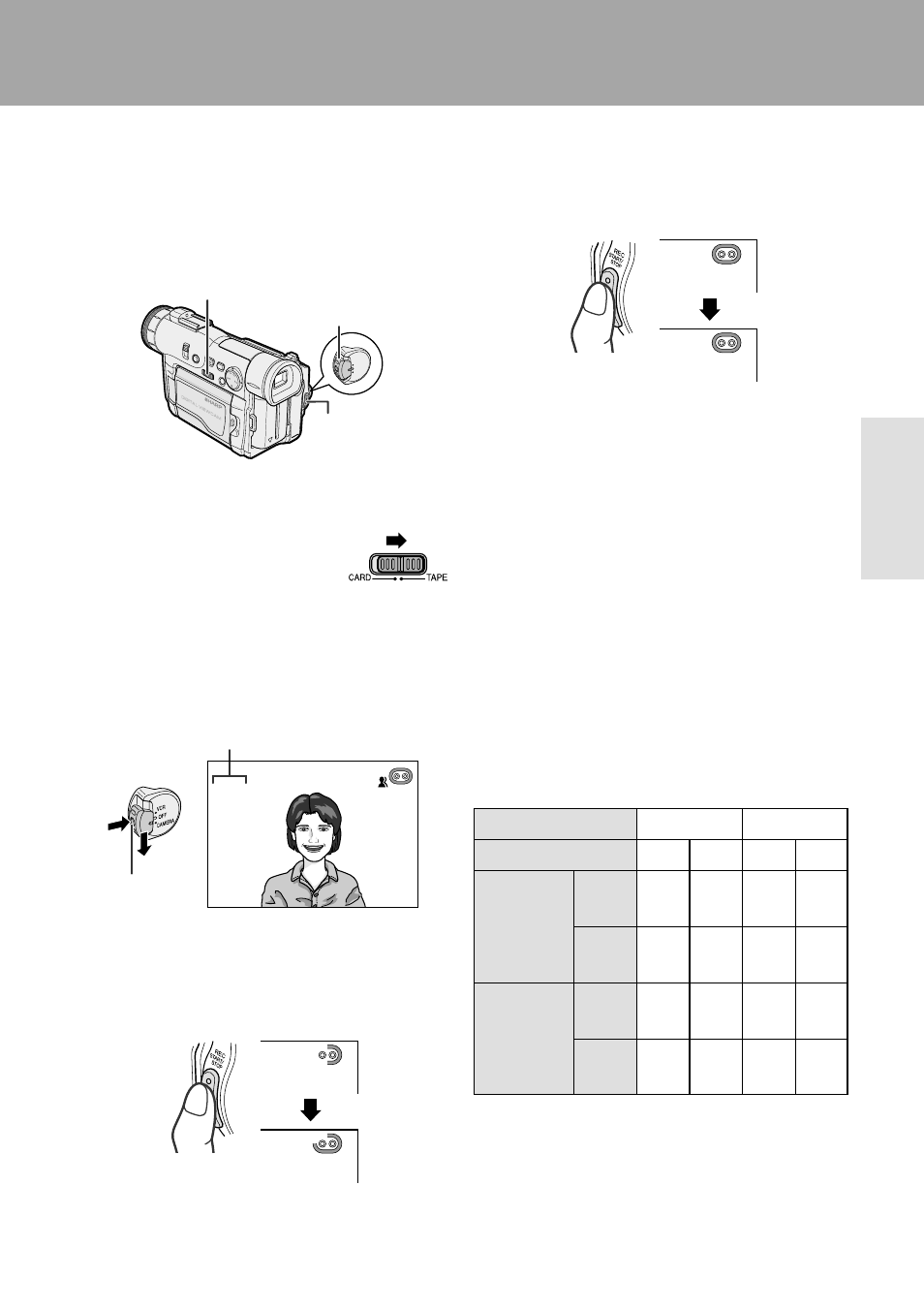 Basic operations, Easy camera recording on tape in full auto mode, Camera recording | Sharp VL-WD450U User Manual | Page 35 / 120