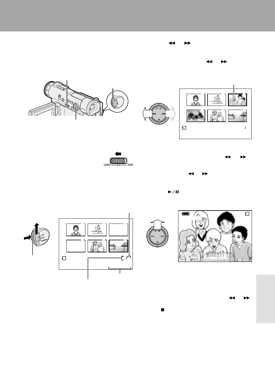 Smartmedia card features, Card playback, Playback | Available operations during full- screen display | Sharp VL-WD450U User Manual | Page 93 / 120