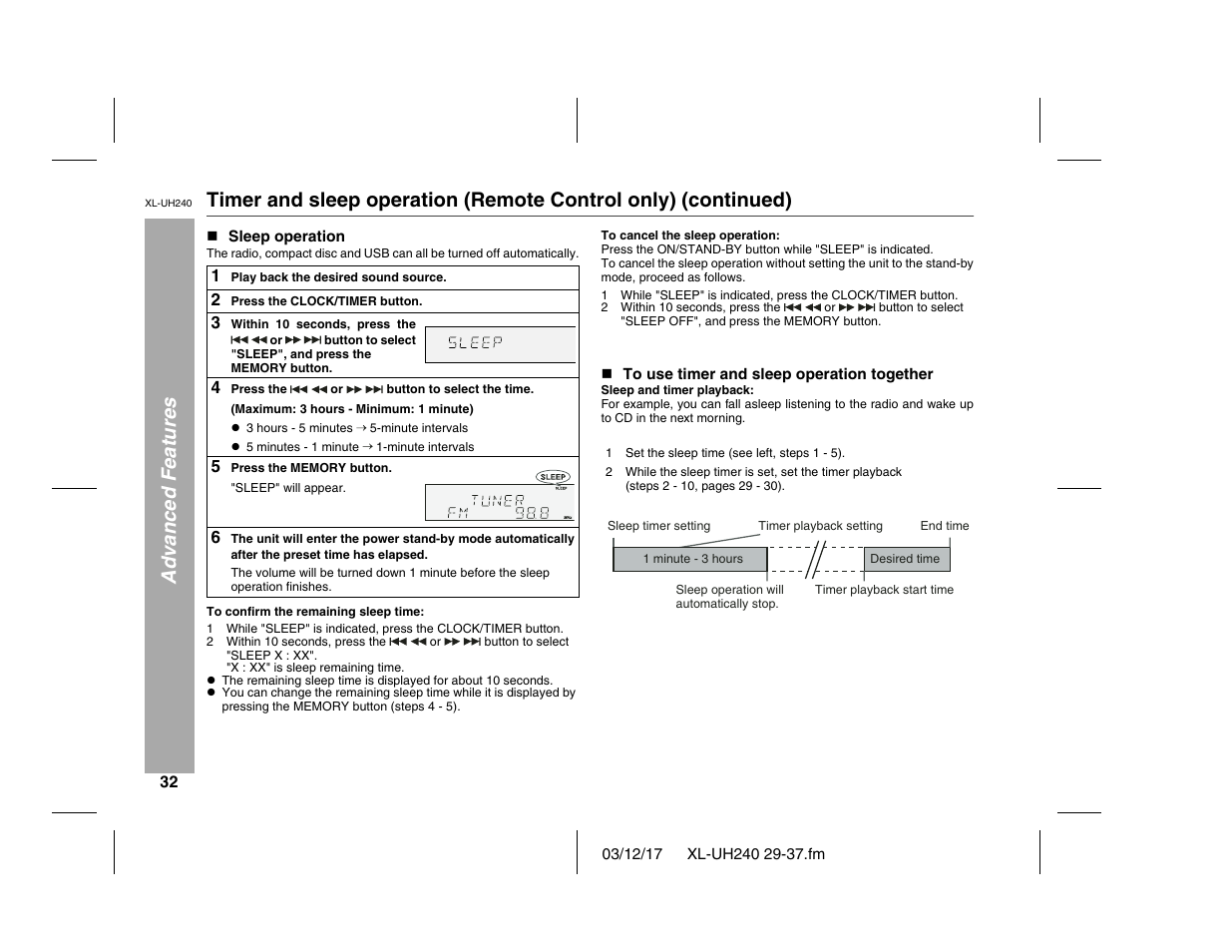 Sharp XL-UH240 User Manual | Page 32 / 40