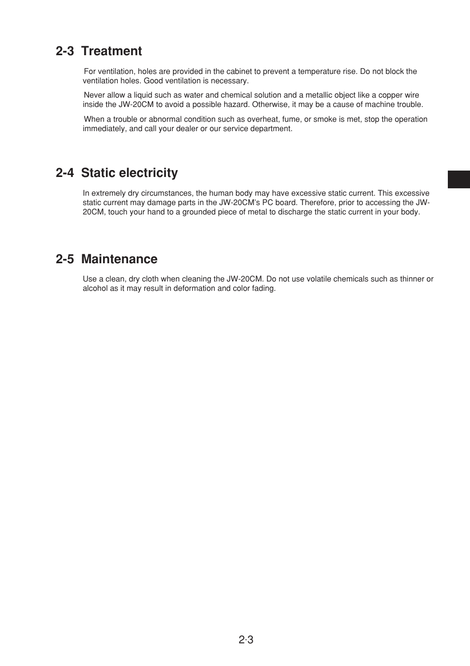 3 treatment, 4 static electricity, 5 maintenance | Sharp JW-20CM User Manual | Page 12 / 230