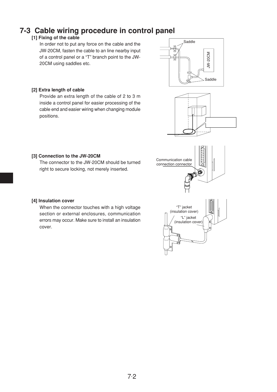 3 cable wiring procedure in control panel | Sharp JW-20CM User Manual | Page 31 / 230