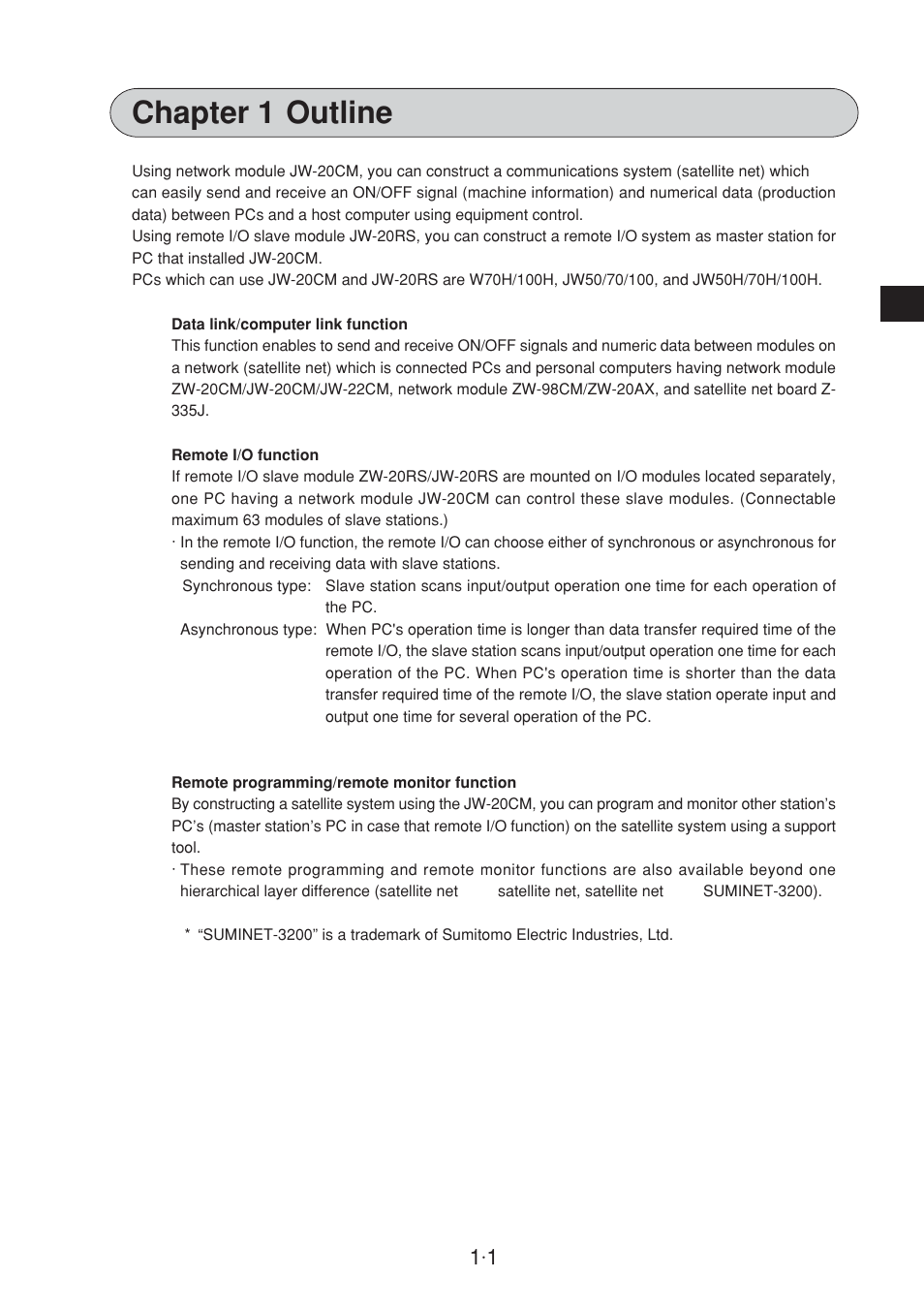 Chapter 1: outline, Chapter 1 outline | Sharp JW-20CM User Manual | Page 9 / 230