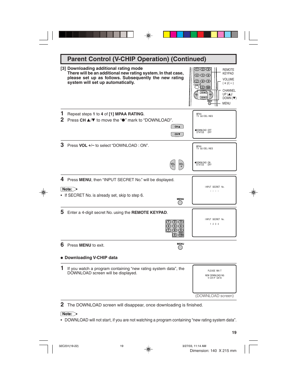 Sharp 36C230 User Manual | Page 19 / 52