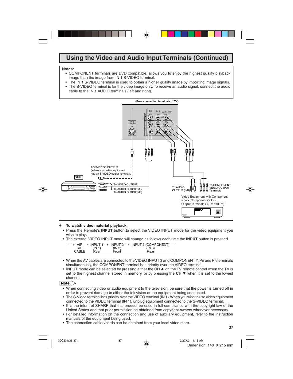 Sharp 36C230 User Manual | Page 37 / 52