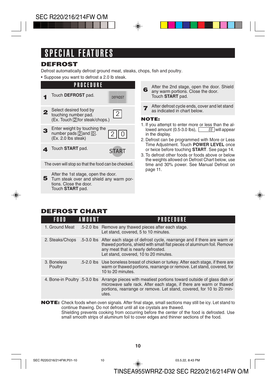 Sharp R-220F User Manual | Page 12 / 24