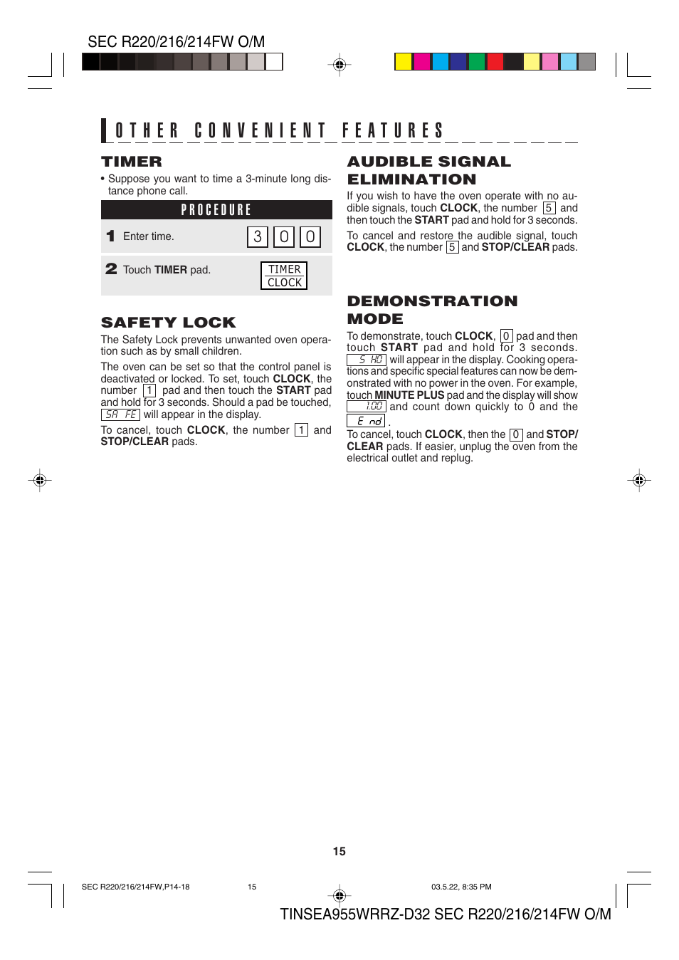 Sharp R-220F User Manual | Page 17 / 24