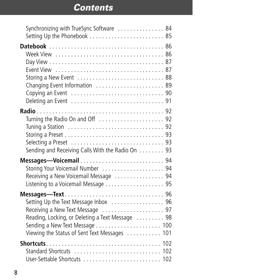 Motorola V60C User Manual | Page 10 / 190