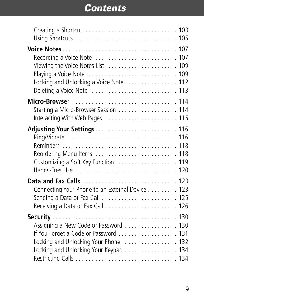 Motorola V60C User Manual | Page 11 / 190