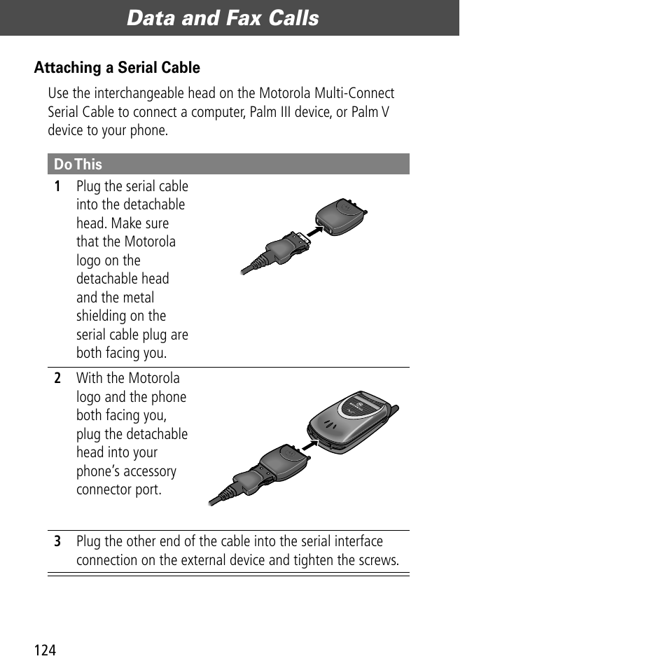 Data and fax calls | Motorola V60C User Manual | Page 126 / 190