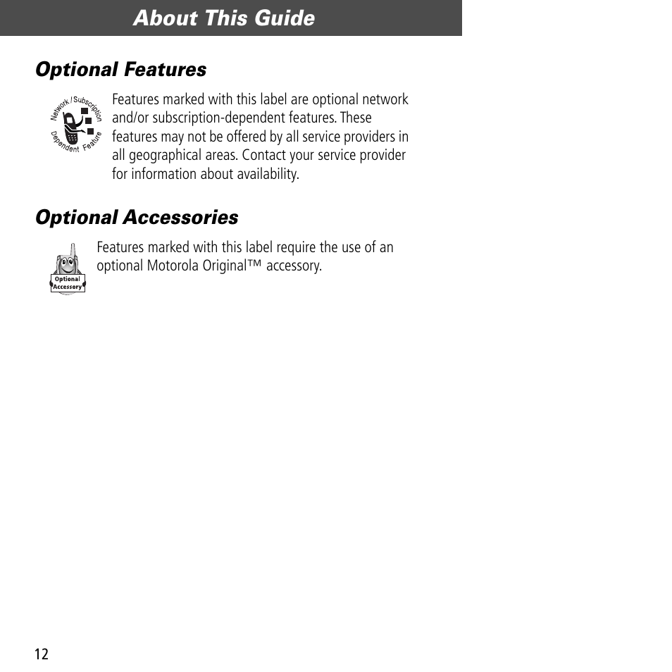 About this guide | Motorola V60C User Manual | Page 14 / 190