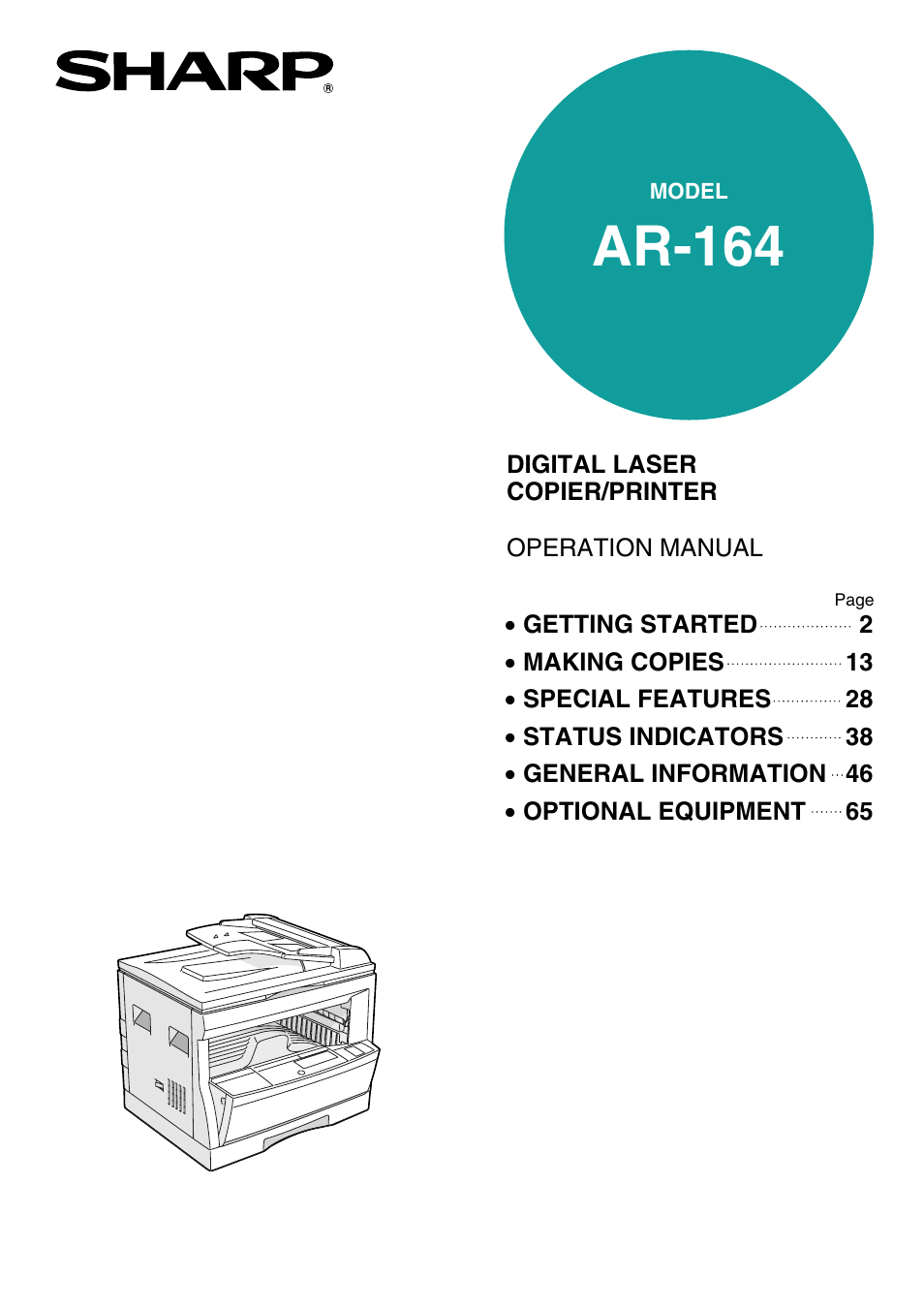 Sharp AR-164 User Manual | 80 pages
