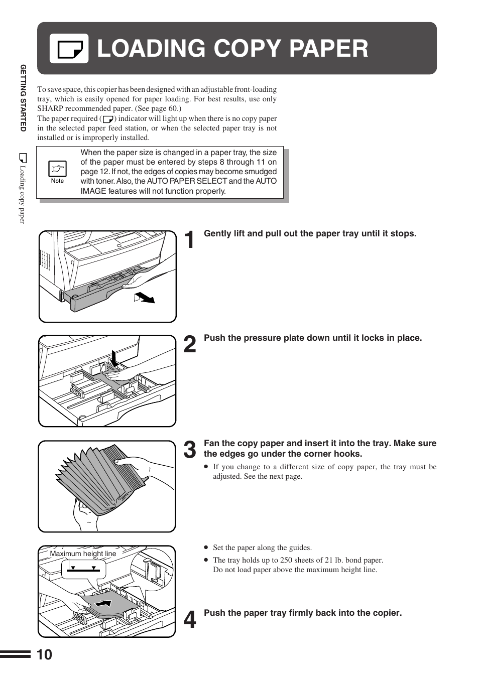 Loading copy paper | Sharp AR-164 User Manual | Page 12 / 80