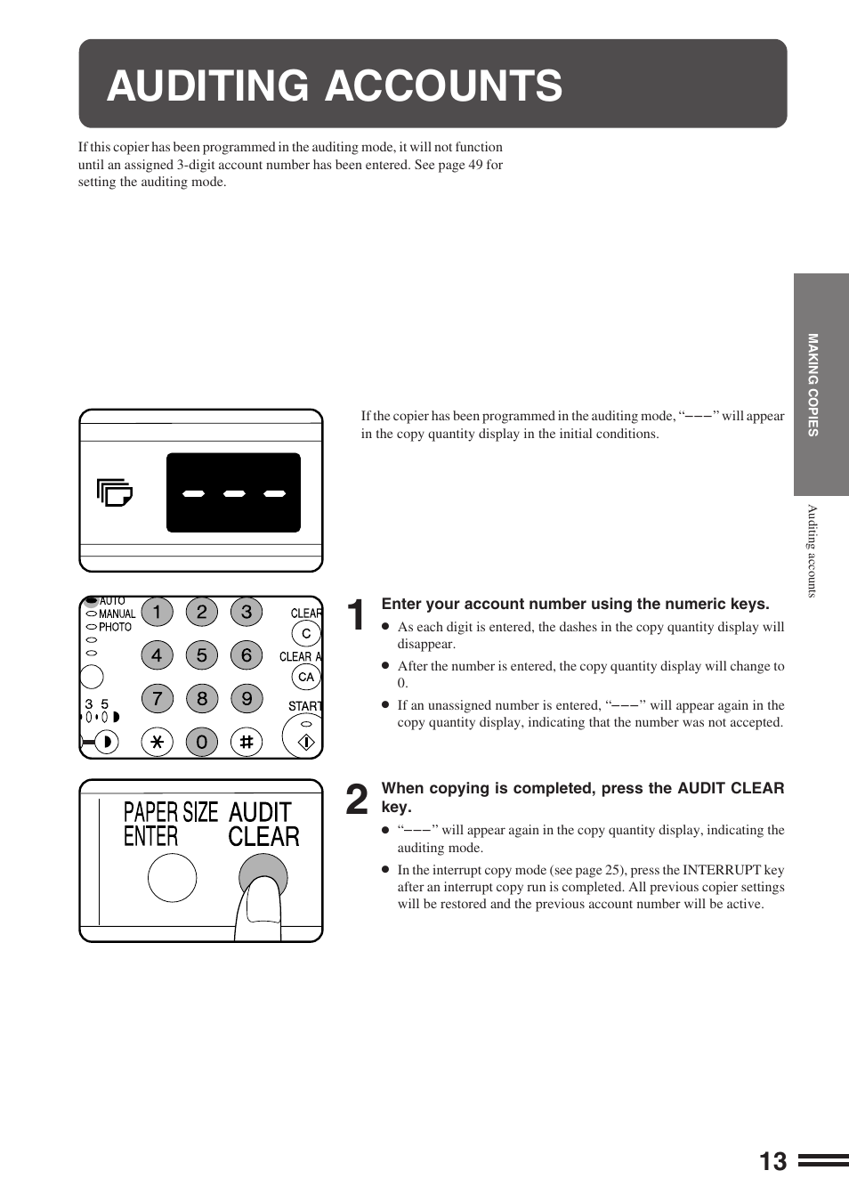 Auditing accounts | Sharp AR-164 User Manual | Page 15 / 80