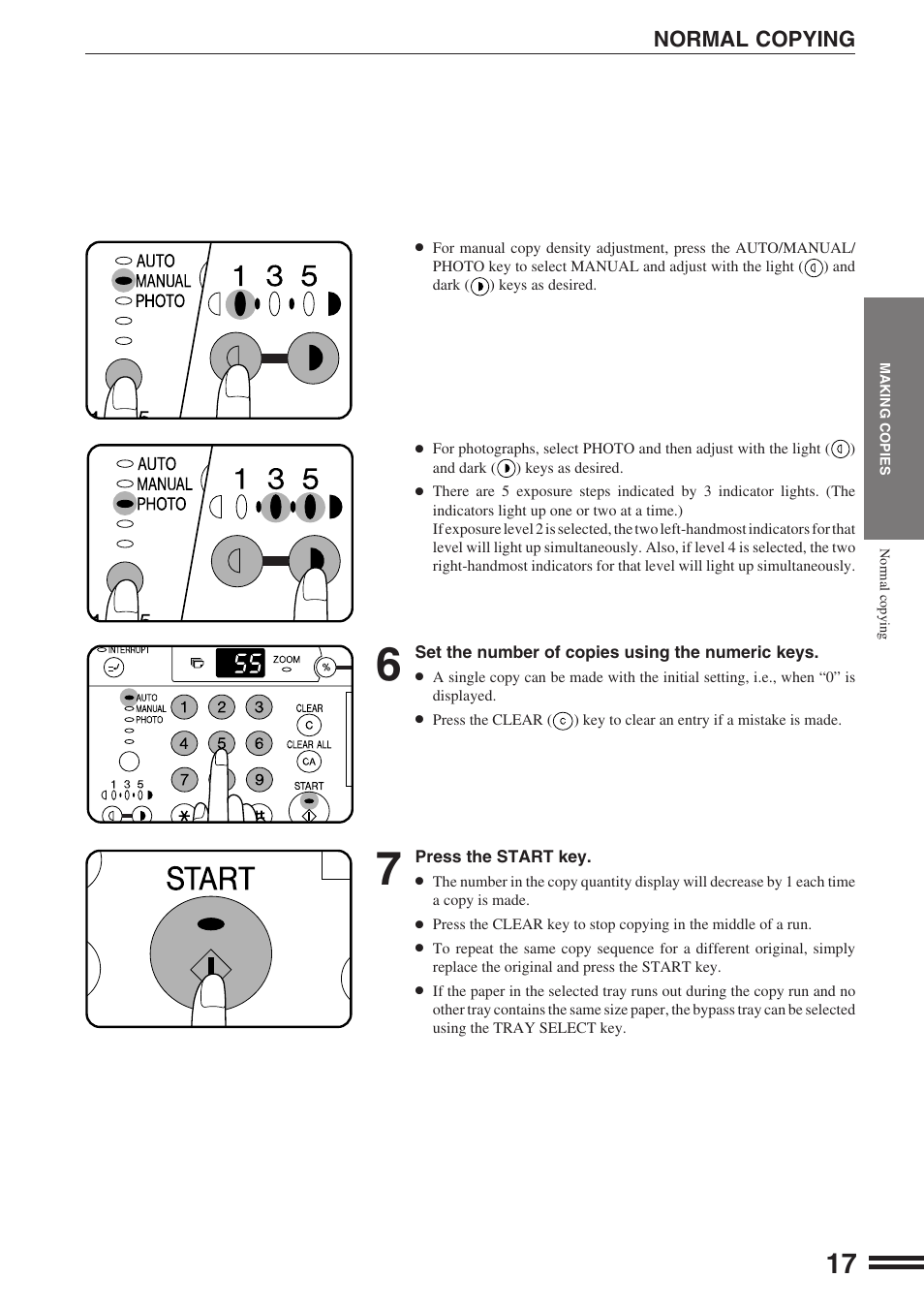 Normal copying | Sharp AR-164 User Manual | Page 19 / 80