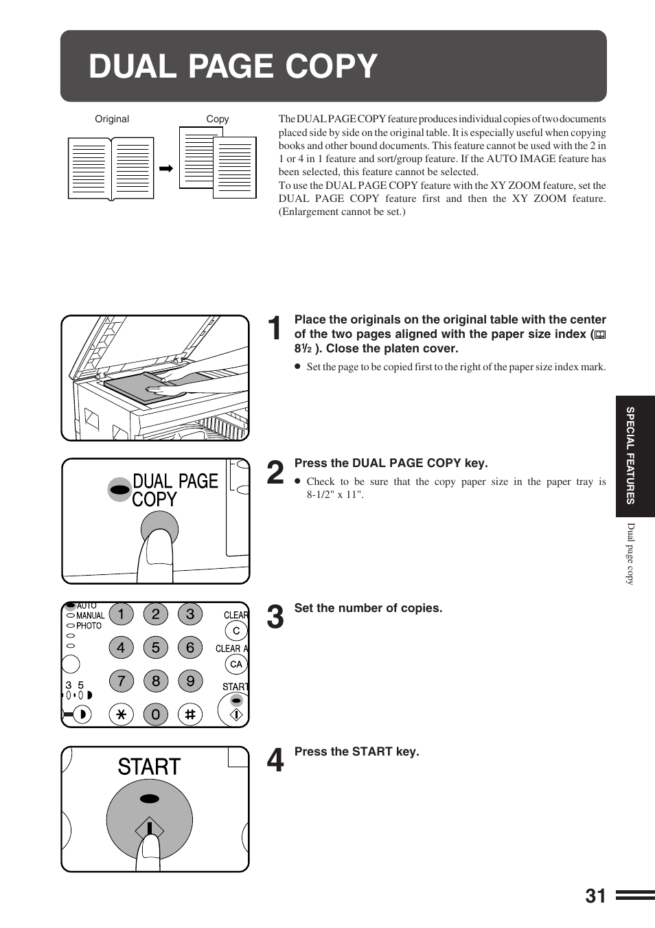 Dual page copy | Sharp AR-164 User Manual | Page 33 / 80