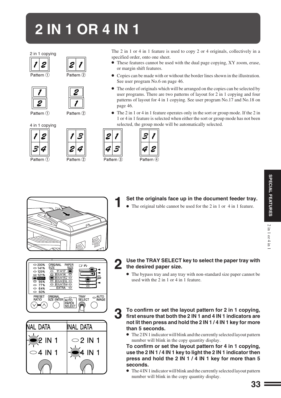 2 in 1 or 4 in 1 | Sharp AR-164 User Manual | Page 35 / 80