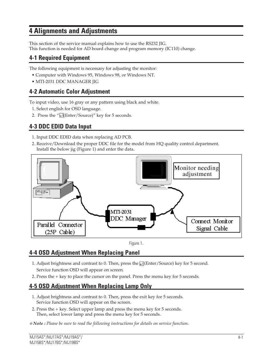 4 alignments and adjustments | Sharp 910N User Manual | Page 11 / 48