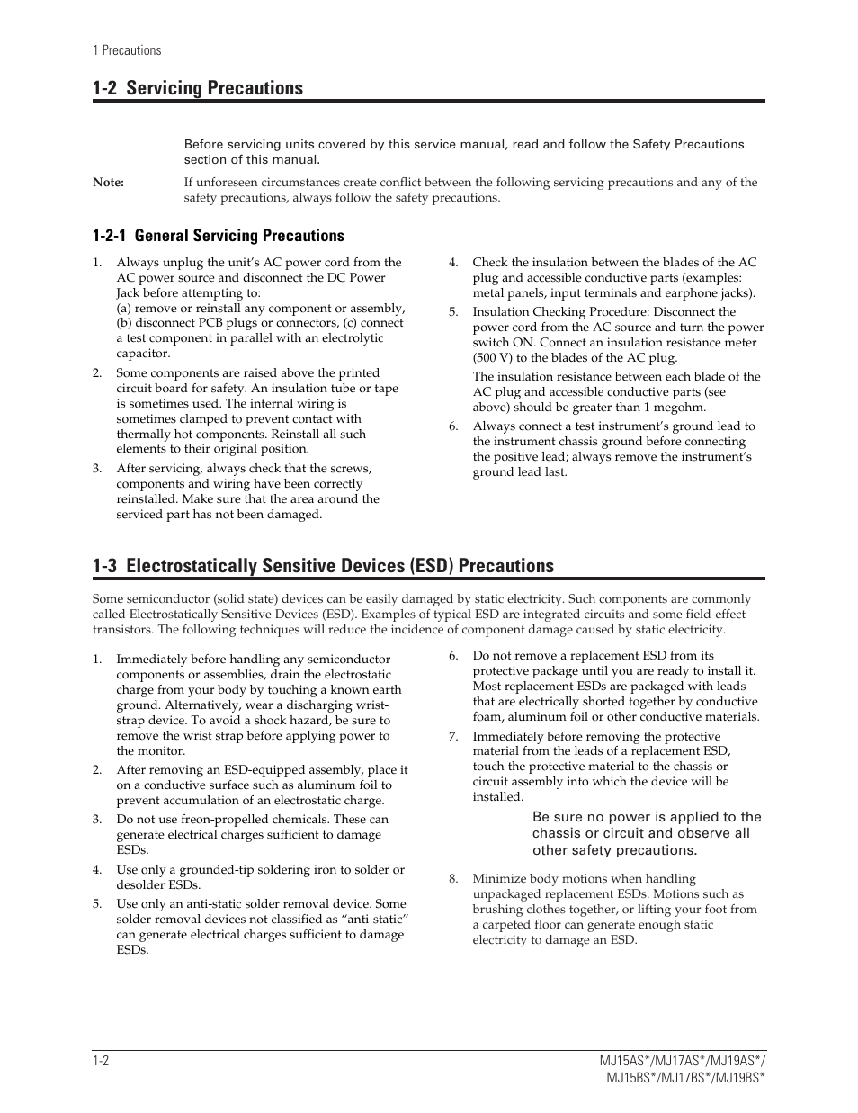 2 servicing precautions | Sharp 910N User Manual | Page 4 / 48