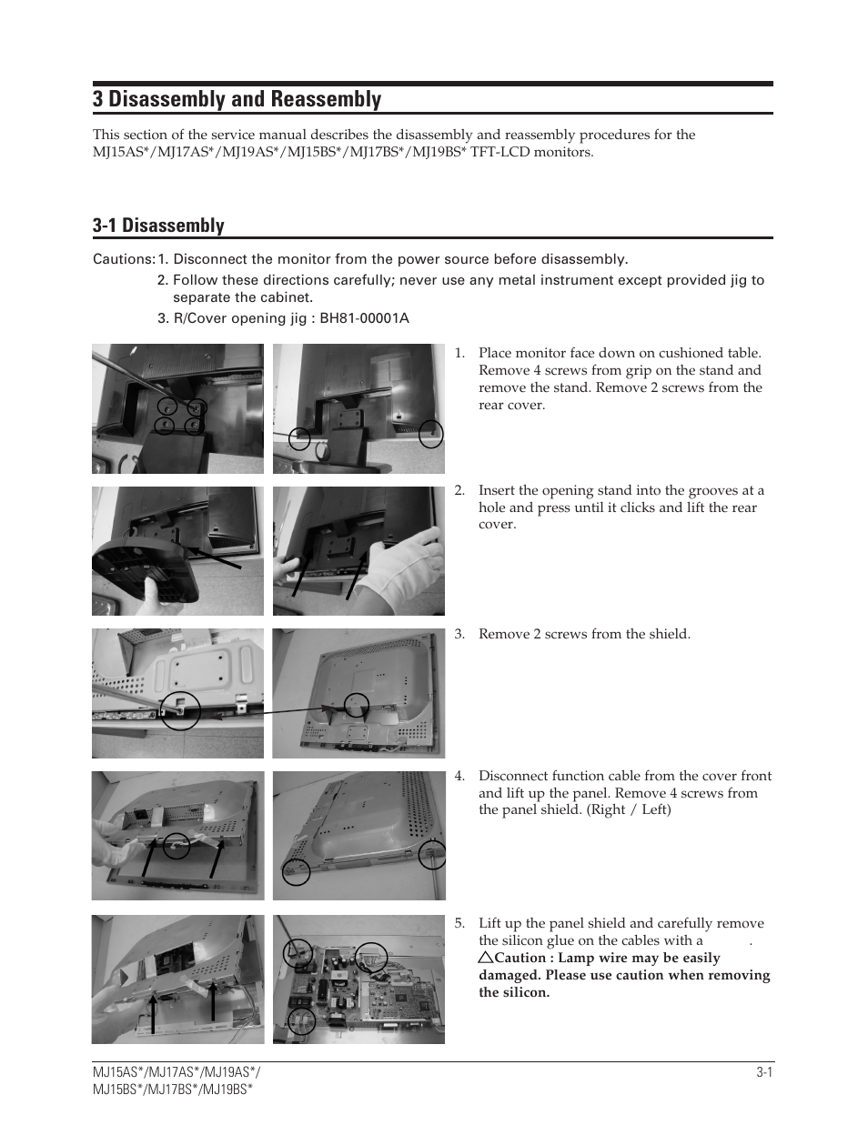 3 disassembly and reassembly | Sharp 910N User Manual | Page 9 / 48