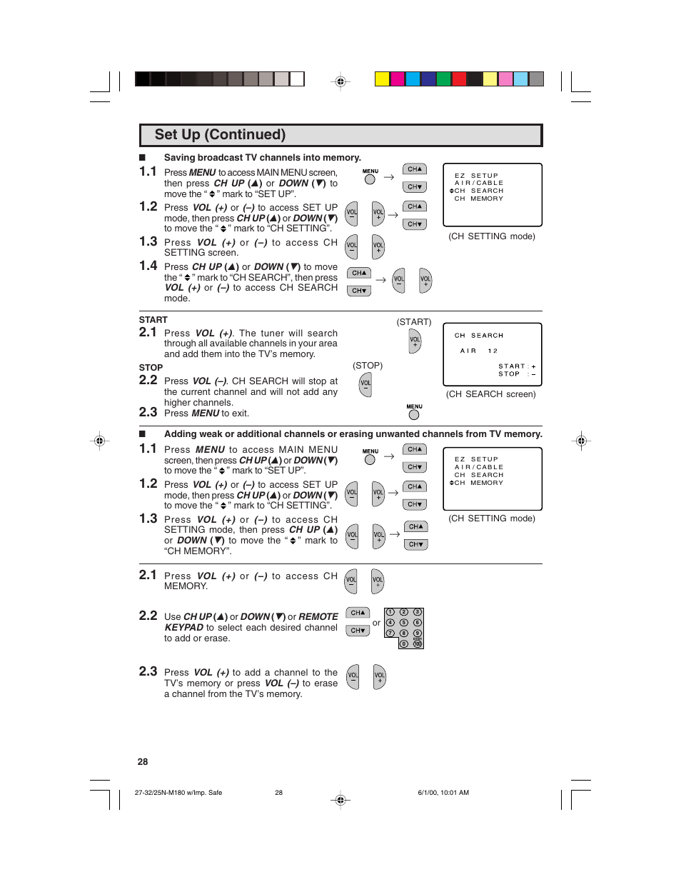 Set up (continued) | Sharp 25N M180 User Manual | Page 28 / 40