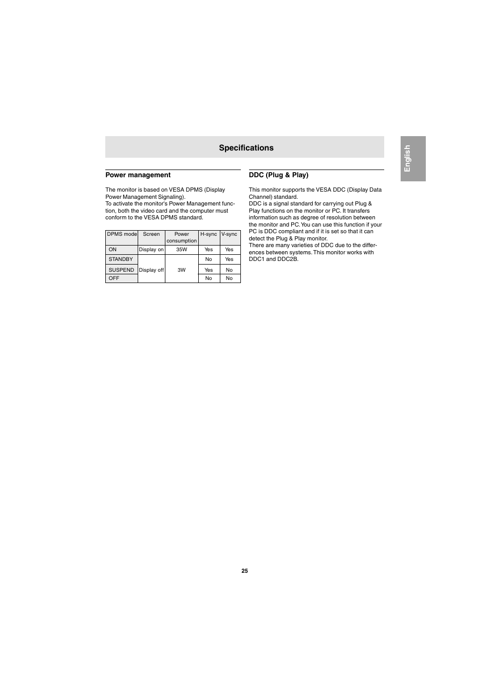 Specifications | Sharp LL-E15G1 User Manual | Page 25 / 148