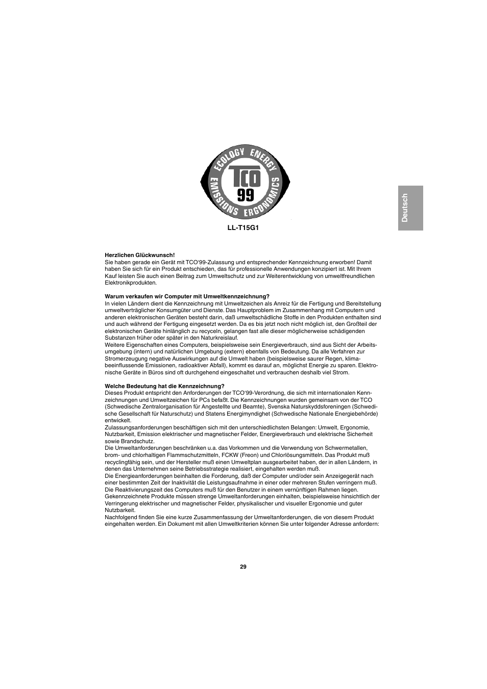Sharp LL-E15G1 User Manual | Page 29 / 148