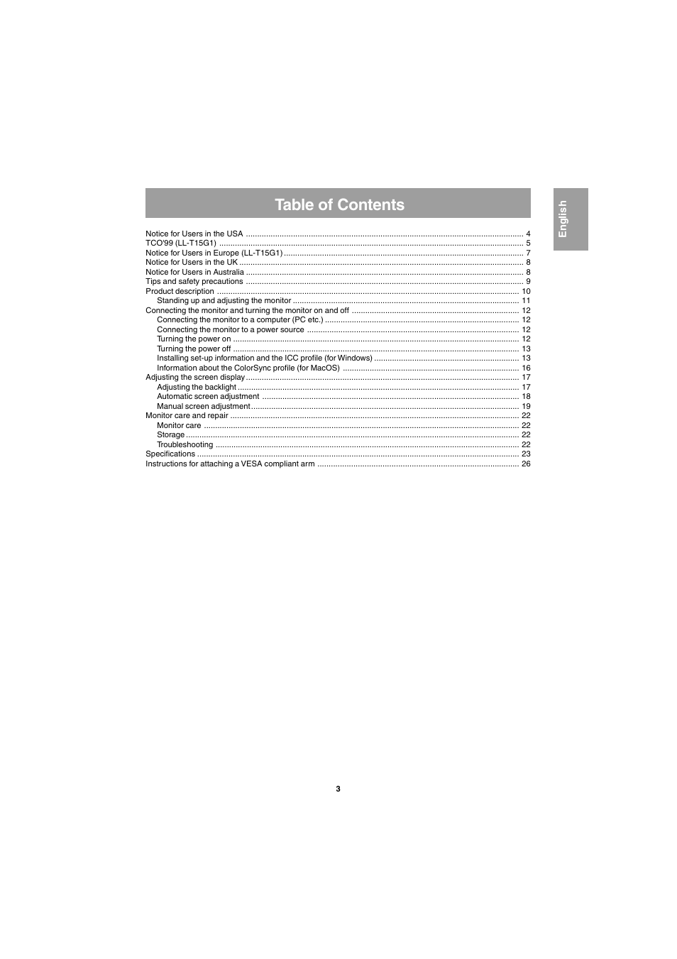 Sharp LL-E15G1 User Manual | Page 3 / 148