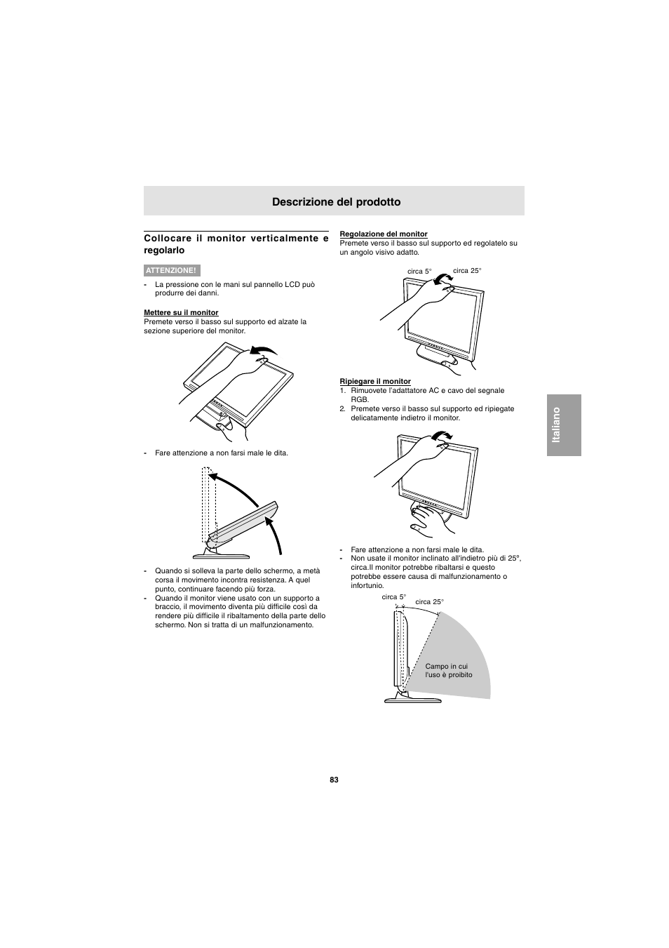 Descrizione del prodotto | Sharp LL-E15G1 User Manual | Page 83 / 148