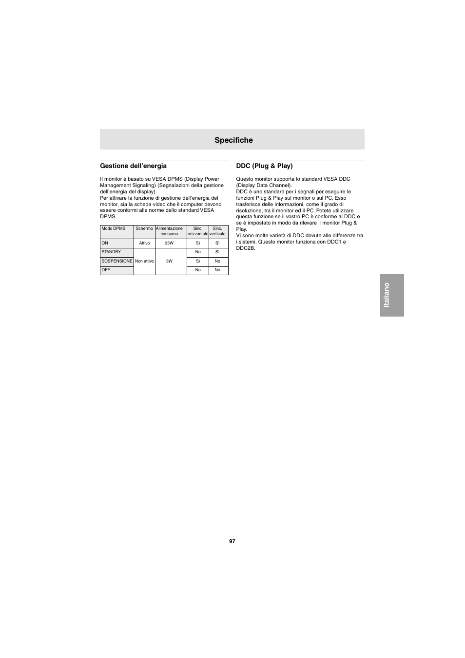 Specifiche | Sharp LL-E15G1 User Manual | Page 97 / 148