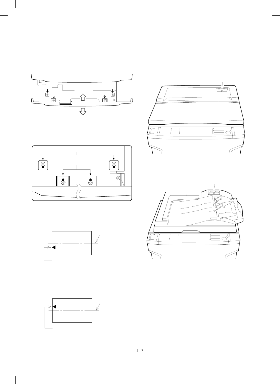 Center shift adjustment, Label attachment | Sharp SF-1120 User Manual | Page 24 / 140