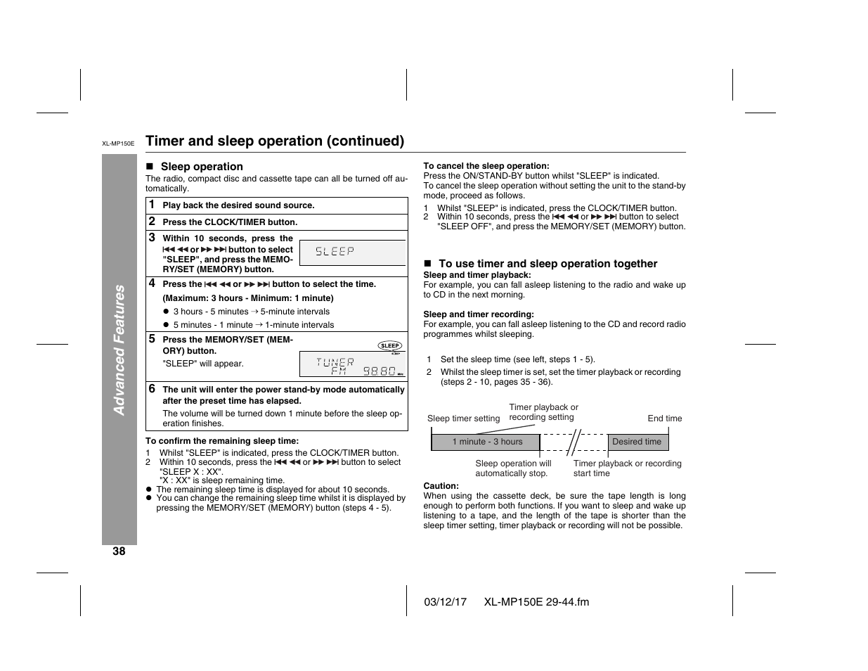 Sharp XL-MP150E User Manual | Page 38 / 48