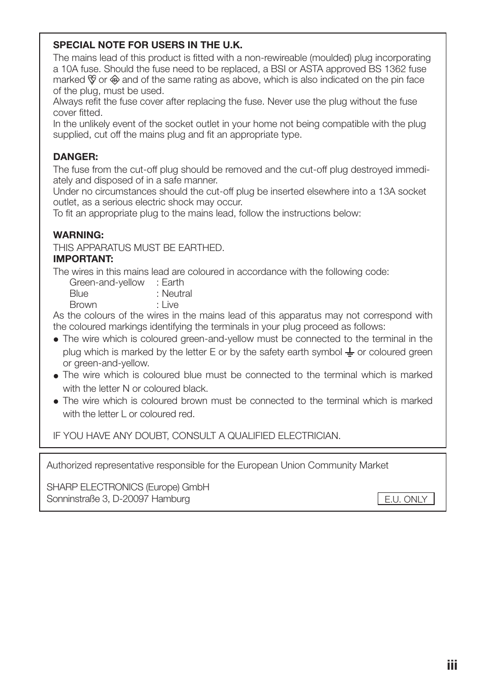 Sharp PG-D40W3D User Manual | Page 3 / 69