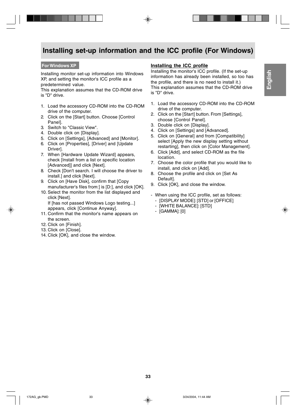 English deutsch français italiano español english | Sharp LL-172G User Manual | Page 33 / 152