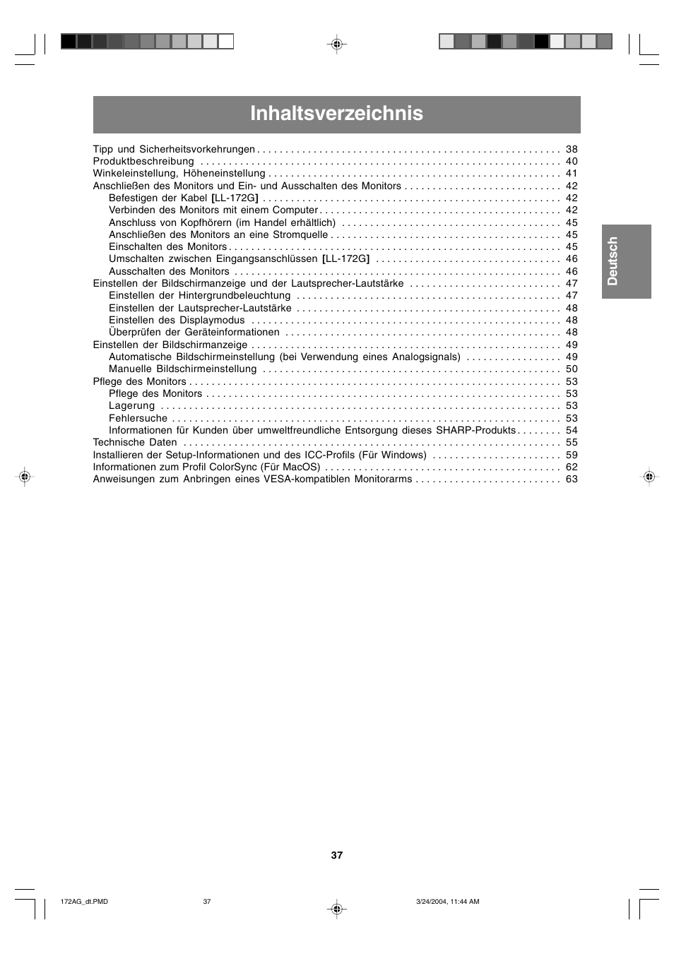Sharp LL-172G User Manual | Page 37 / 152
