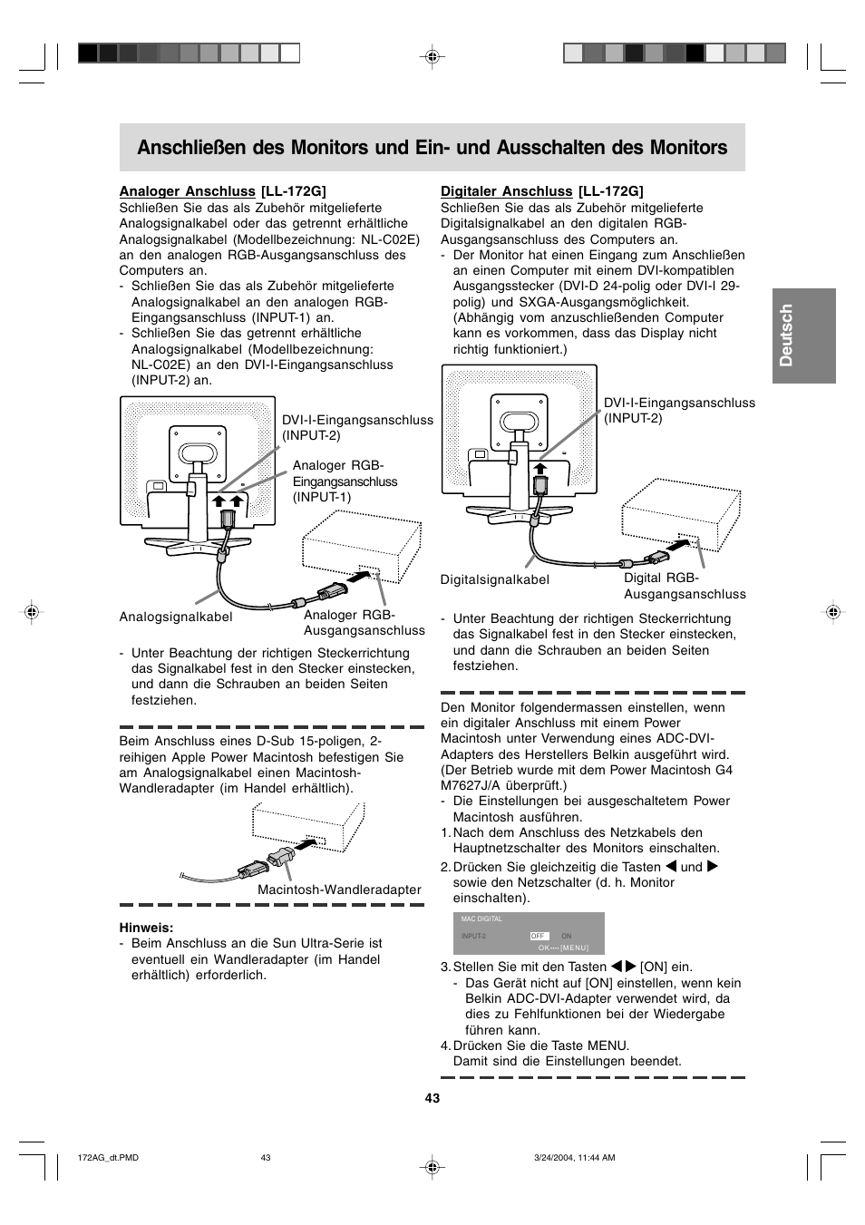 English deutsch français italiano español english | Sharp LL-172G User Manual | Page 43 / 152