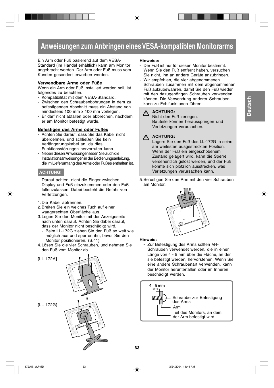 English deutsch français italiano español english | Sharp LL-172G User Manual | Page 63 / 152