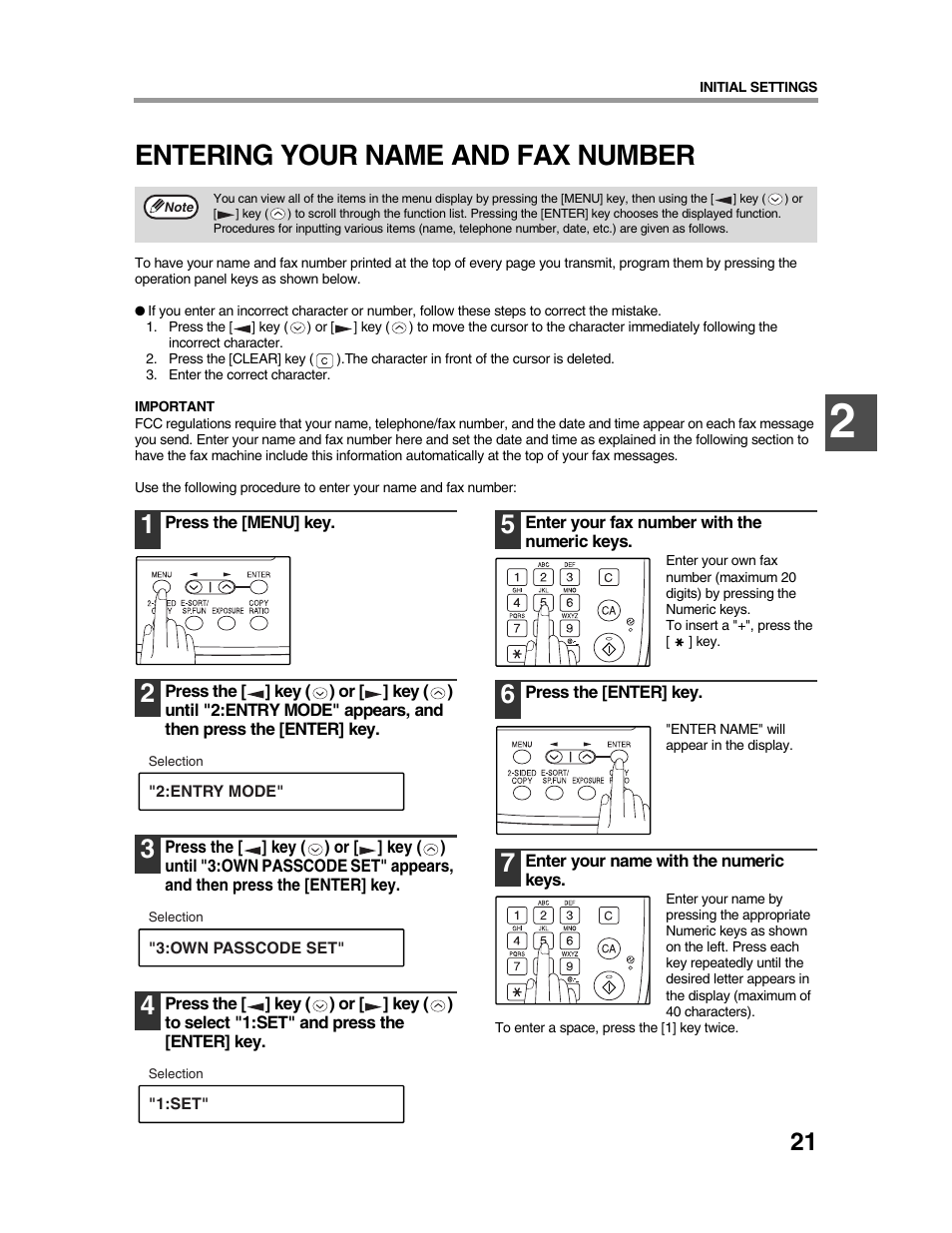 Entering your name and fax number | Sharp AR-FX9 User Manual | Page 25 / 104