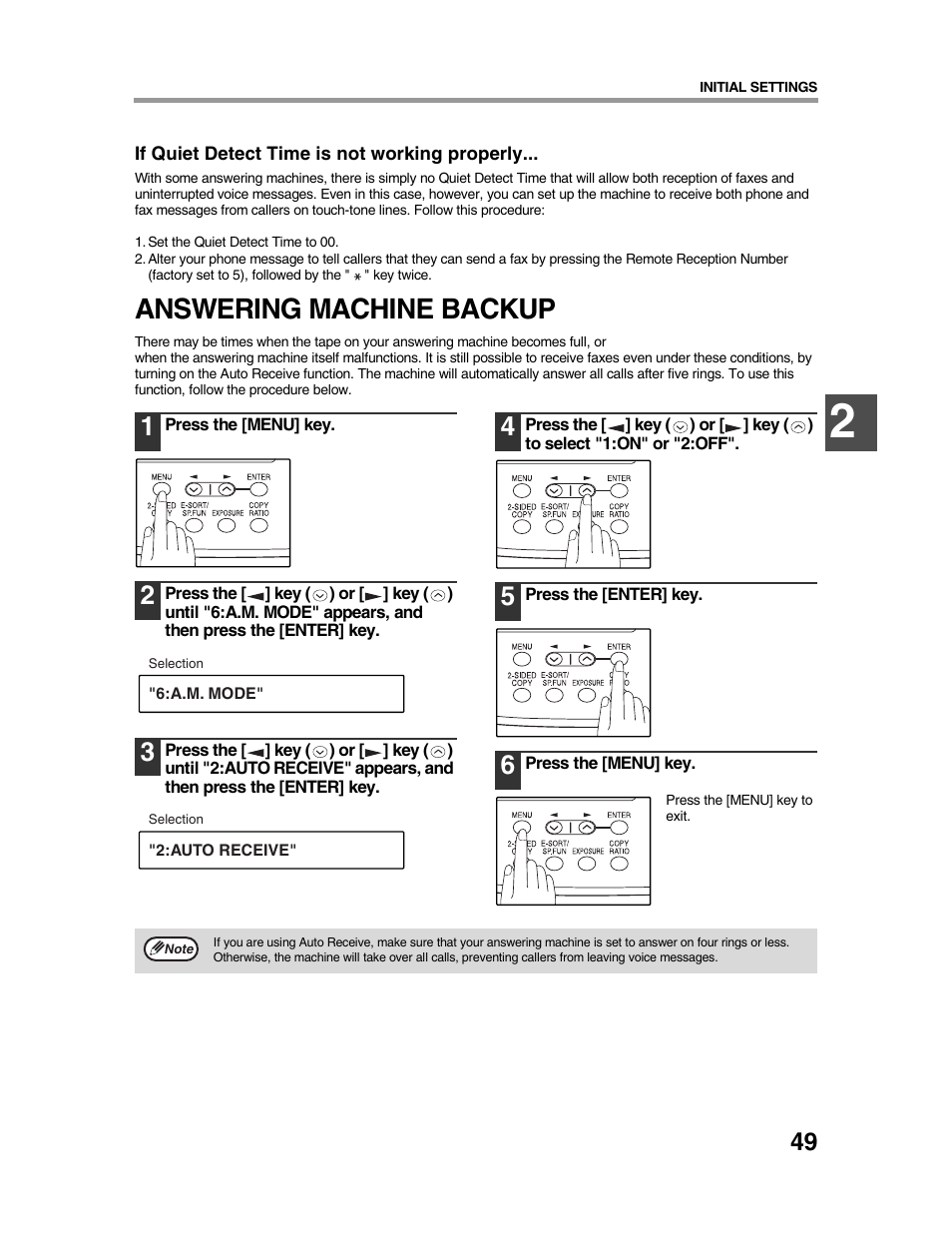 Answering machine backup | Sharp AR-FX9 User Manual | Page 53 / 104