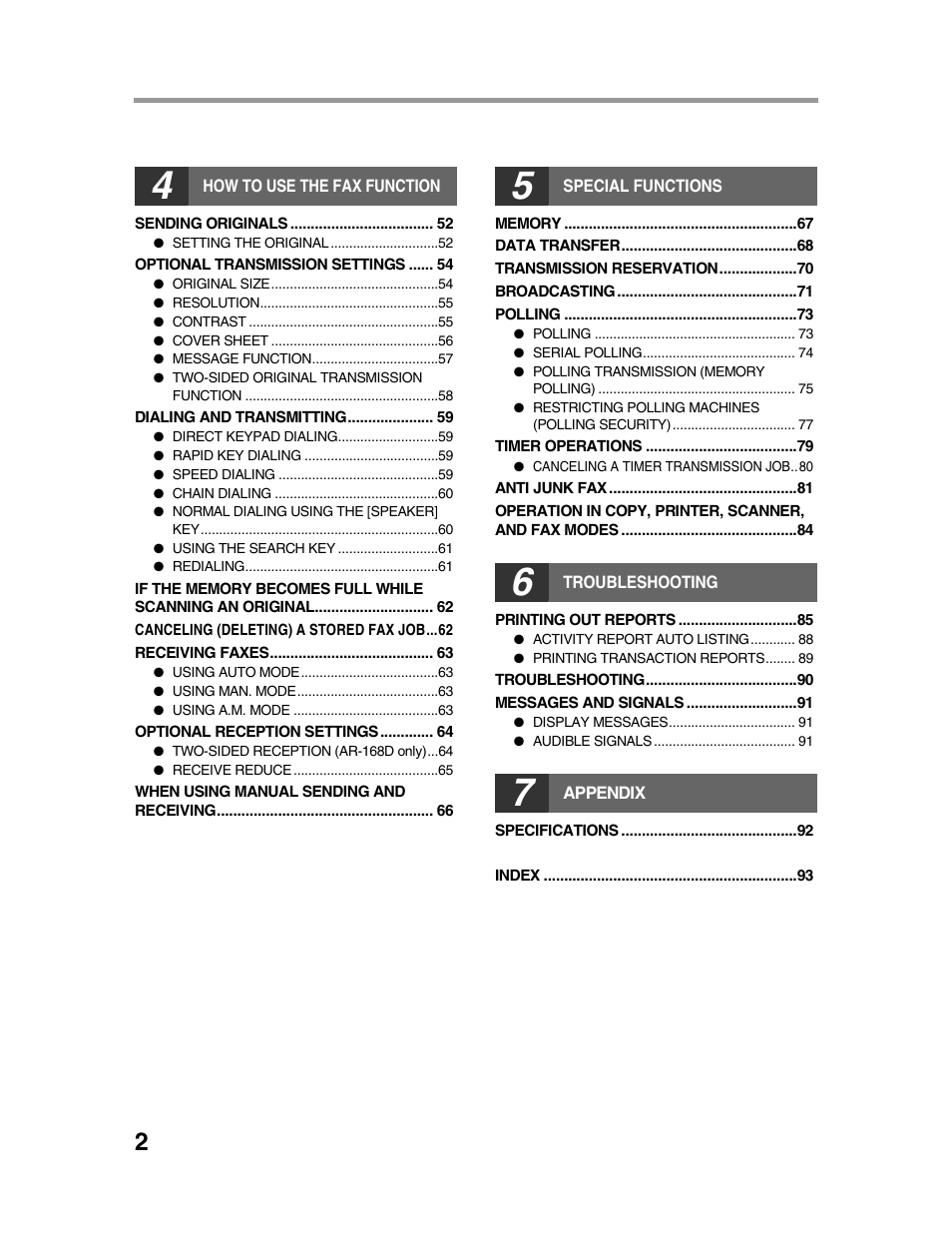 Sharp AR-FX9 User Manual | Page 6 / 104