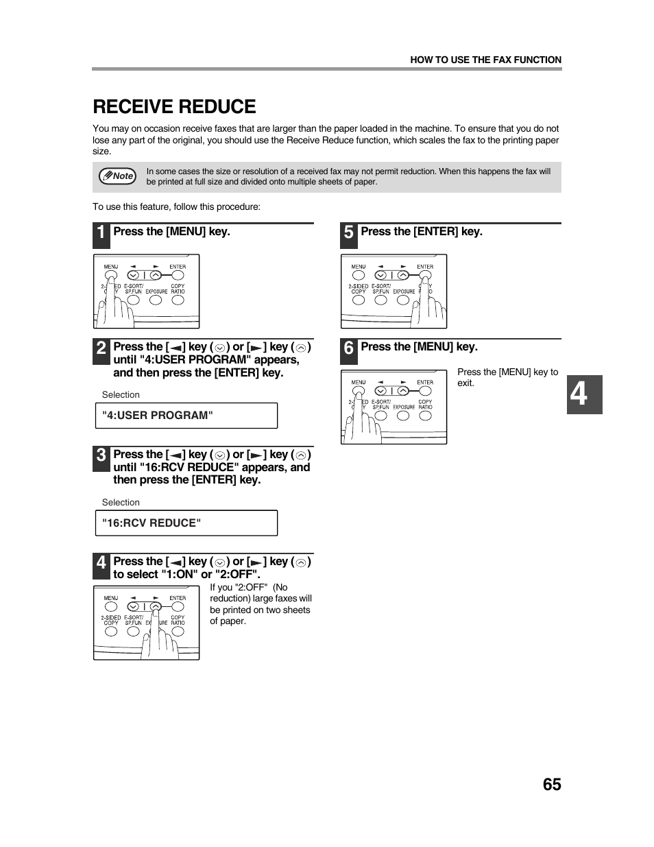 Receive reduce | Sharp AR-FX9 User Manual | Page 69 / 104