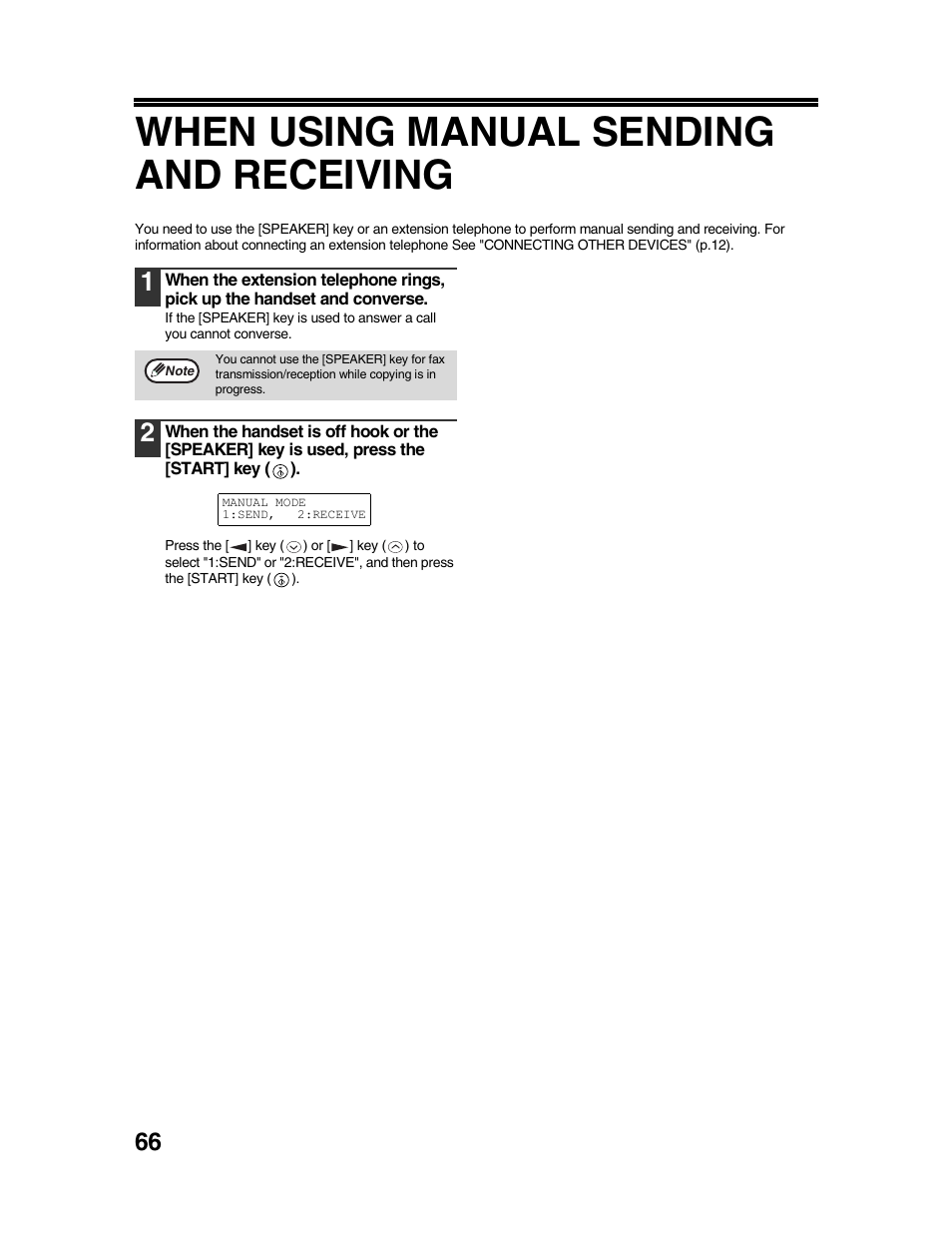 When using manual sending and receiving | Sharp AR-FX9 User Manual | Page 70 / 104