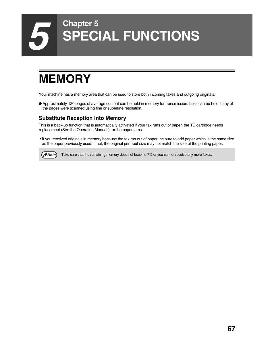 Special functions | Sharp AR-FX9 User Manual | Page 71 / 104
