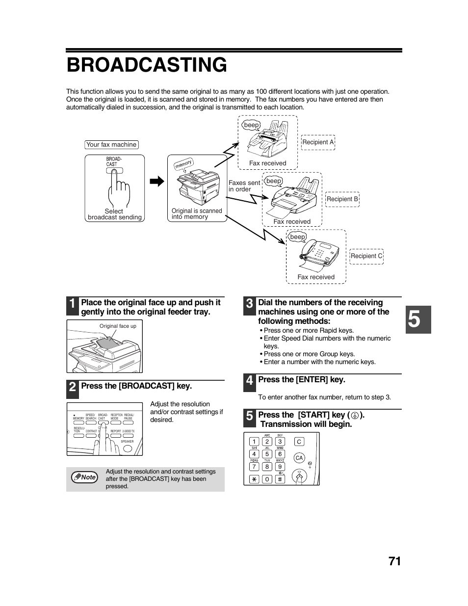 Broadcasting | Sharp AR-FX9 User Manual | Page 75 / 104