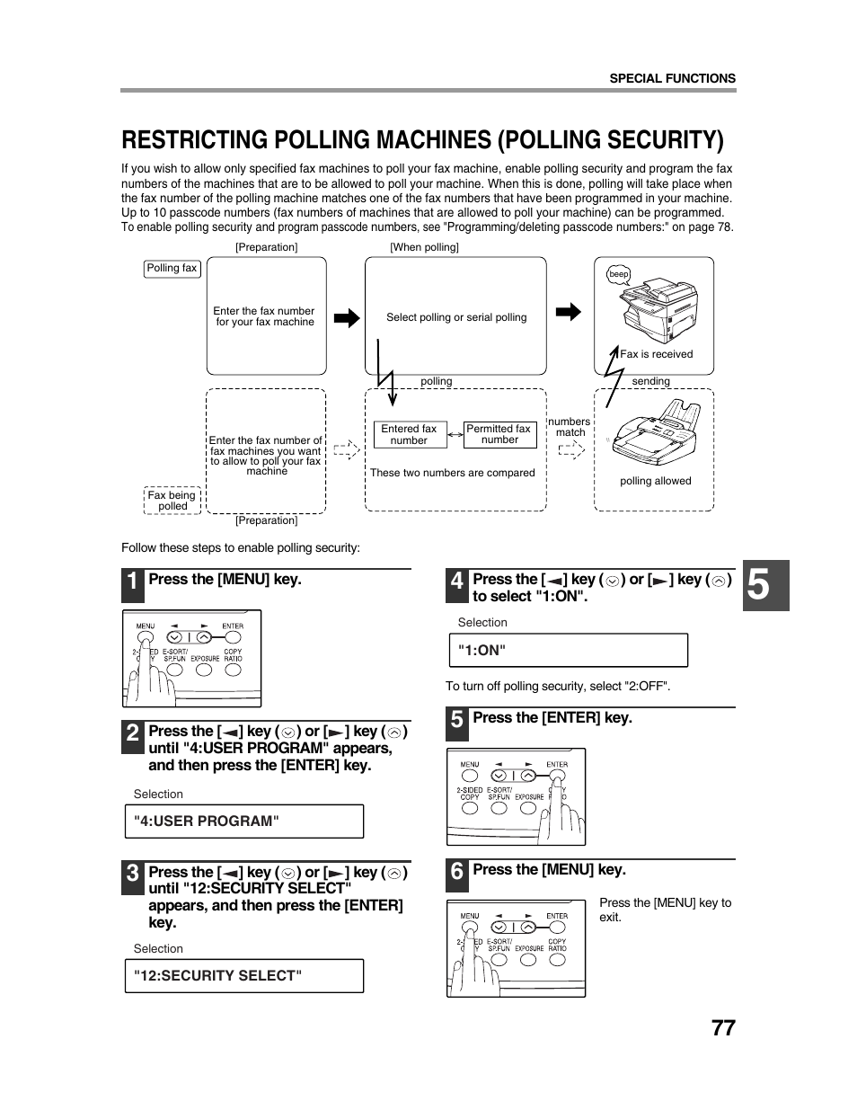Restricting polling machines (polling security) | Sharp AR-FX9 User Manual | Page 81 / 104