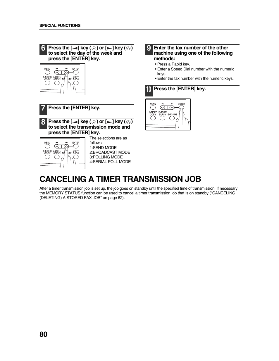 Canceling a timer transmission job | Sharp AR-FX9 User Manual | Page 84 / 104